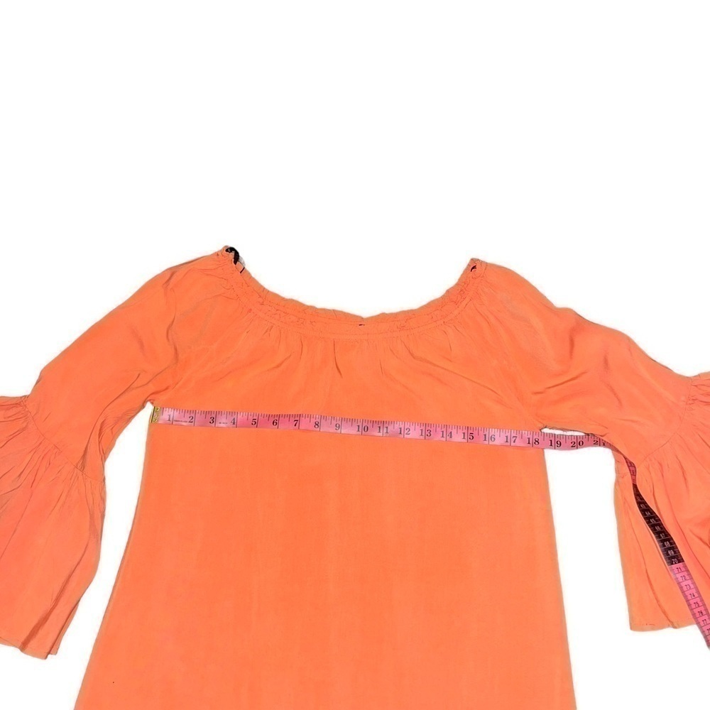 Blu Pepper Off Shoulders/Bell Peach Orange Sleeves Mini Dress Size Small - Picture 5 of 11